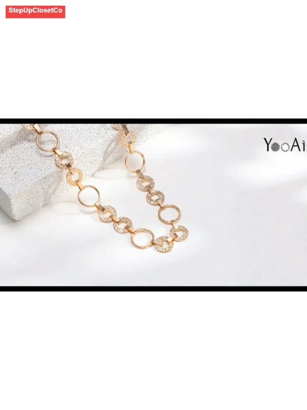 Women's Adjustable Rhinestone Waist Chain Belt for Dresses, Metal